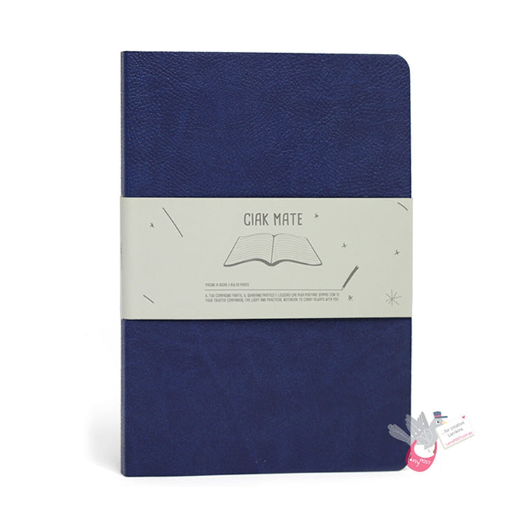 CIAK Mate Soft Cover Notebook - Medium (B6) - Ruled Pages - Navy Blue