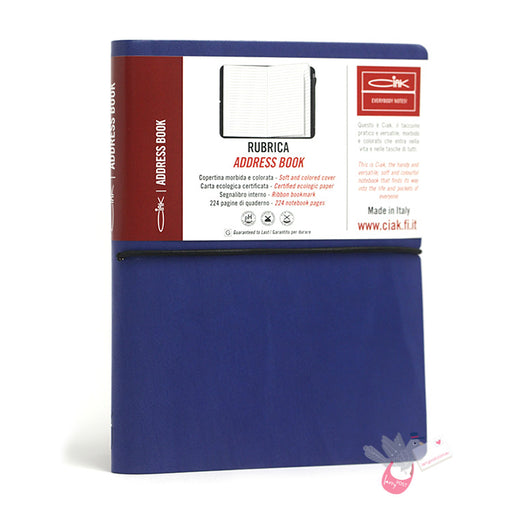 CIAK Bonded Leather Cover Address Book - Medium (B6) - Blue 