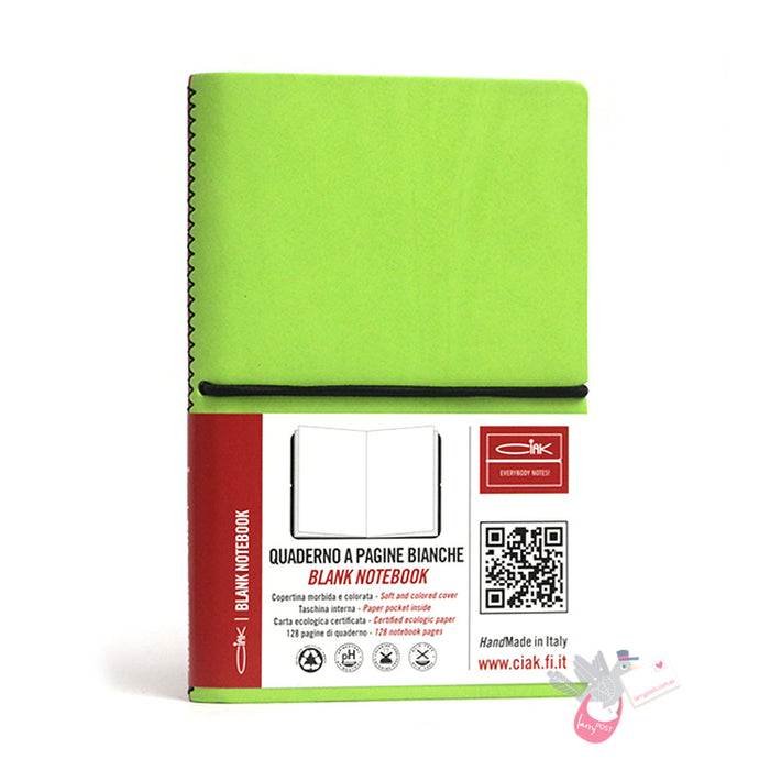 CIAK Duo Notebook - Pocket (A6) - Plain and Ruled Pages - 70's Edition - Green / Pink