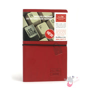 CIAK Bonded Leather Cover Log Book - Pocket (A6) - Red