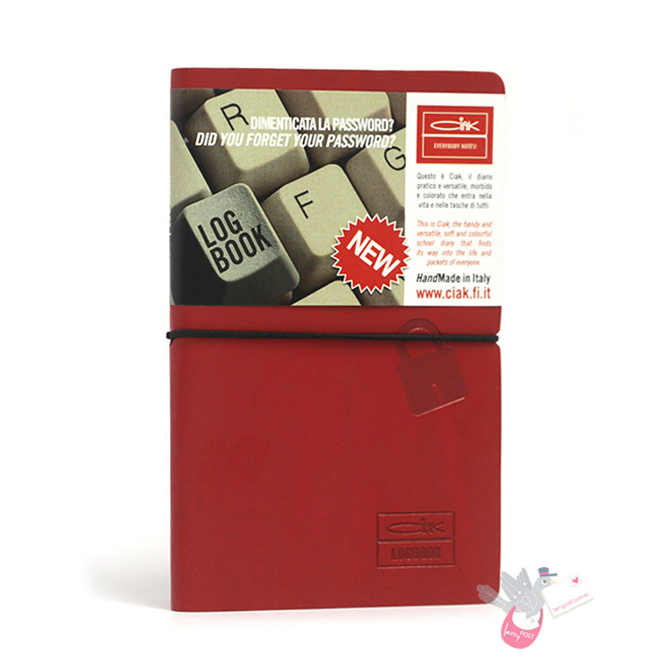 CIAK Bonded Leather Cover Log Book - Pocket (A6) - Red