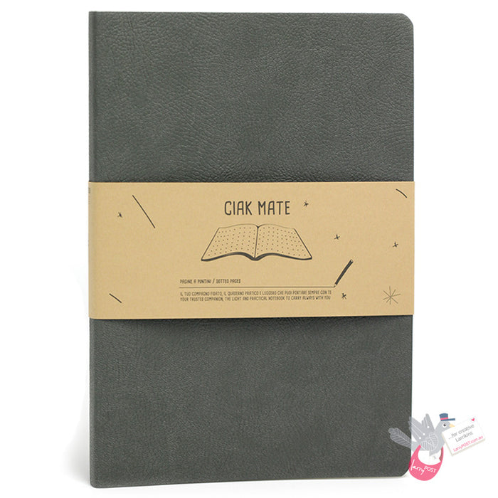 CIAK Mate Soft Cover Notebook - Large (A5) - Dotted Pages - Dark Grey 