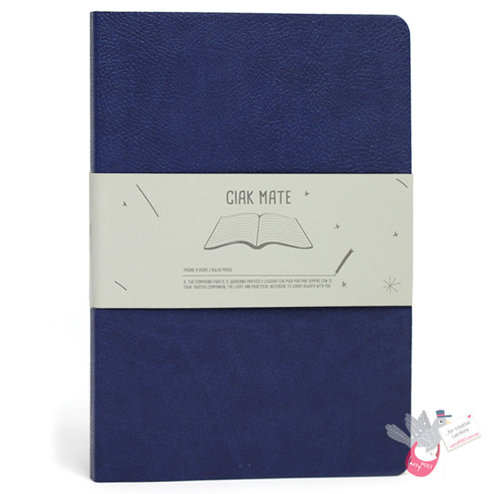 CIAK Mate Soft Cover Notebook - Large (A5) - Ruled Pages - Navy Blue 