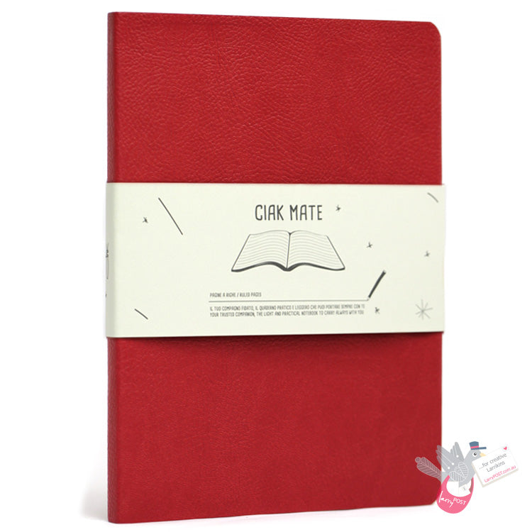 CIAK Mate Soft Cover Notebook - Large (A5) - Ruled Pages - Red