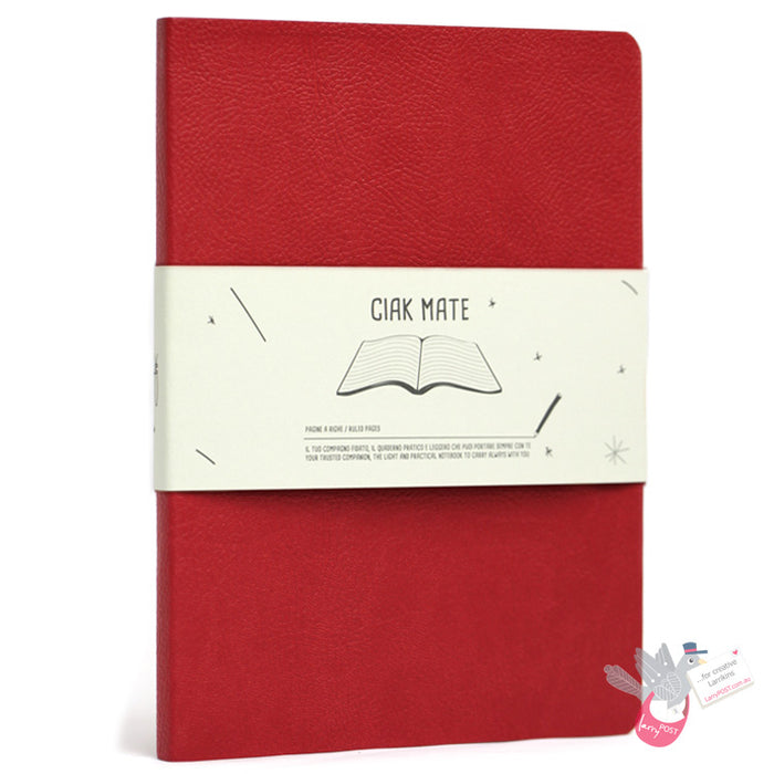 CIAK Mate Soft Cover Notebook - Large (A5) - Ruled Pages - Red