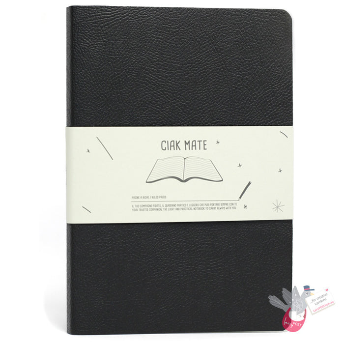 CIAK Mate Soft Cover Notebook - Large (A5) - Ruled Pages - Black