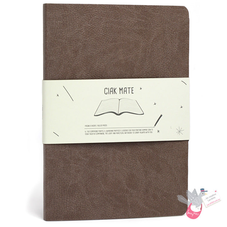 CIAK Mate Soft Cover Notebook - Large (A5) - Ruled Pages - Milk Chocolate