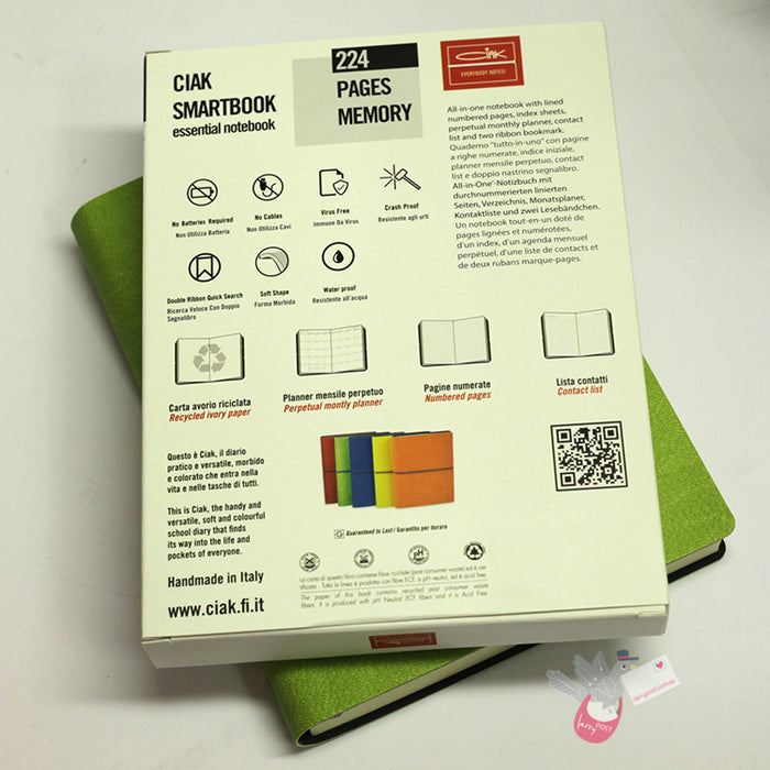 CIAK Smartbook - Monthly Planner and Notebook - Medium (B6) - Lime Green