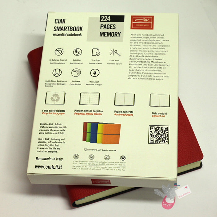 CIAK Smartbook - Monthly Planner and Notebook - Medium (B6) - Red