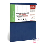 CIAK Bonded Leather Cover Notebook - Medium (B6) - Plain Pages - Blue