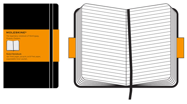 MOLESKINE Classic Hard Cover Notebook Ruled - Pocket (A6) - Black