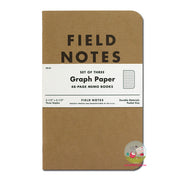 FIELD NOTES’ÇÎå Original - Set of 3 - Pocket (A6 9x13cm) - Natural Kraft Colour - Graph/Squared