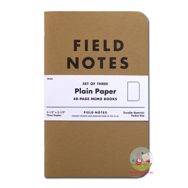 FIELD NOTES’ÇÎå Original - Set of 3 - Pocket (A6 9x13cm) - Natural Kraft Colour - Plain