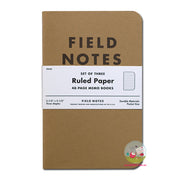 FIELD NOTES’ÇÎå Original - Set of 3 - Pocket (A6 9x13cm) - Natural Kraft Colour - Ruled