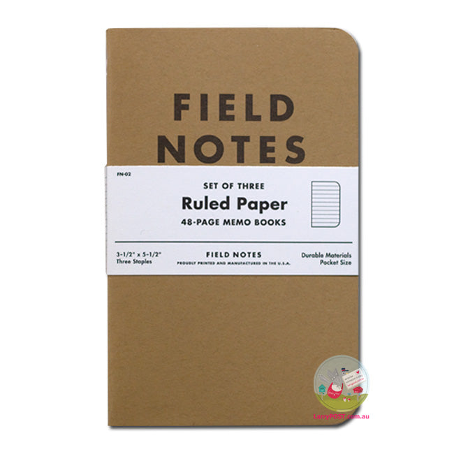 FIELD NOTES’ÇÎå Original - Set of 3 - Pocket (A6 9x13cm) - Natural Kraft Colour - Ruled