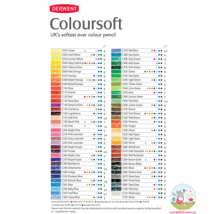 DERWENT Coloursoft Pencils Tin 24 Asst