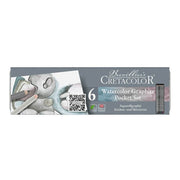 CRETACOLOR Aquagraph Tinted Aquarelle Pencils - Set 6 (3 Grey, 3 Colours)