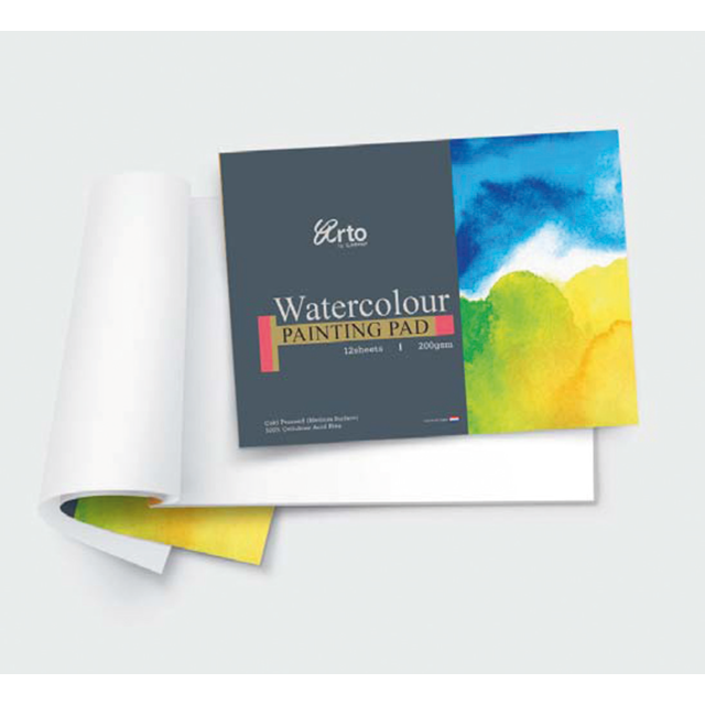 ARTO Watercolour Pad - 100% Cotton - Cold Press - 200gsm - 12 Sheets - A5