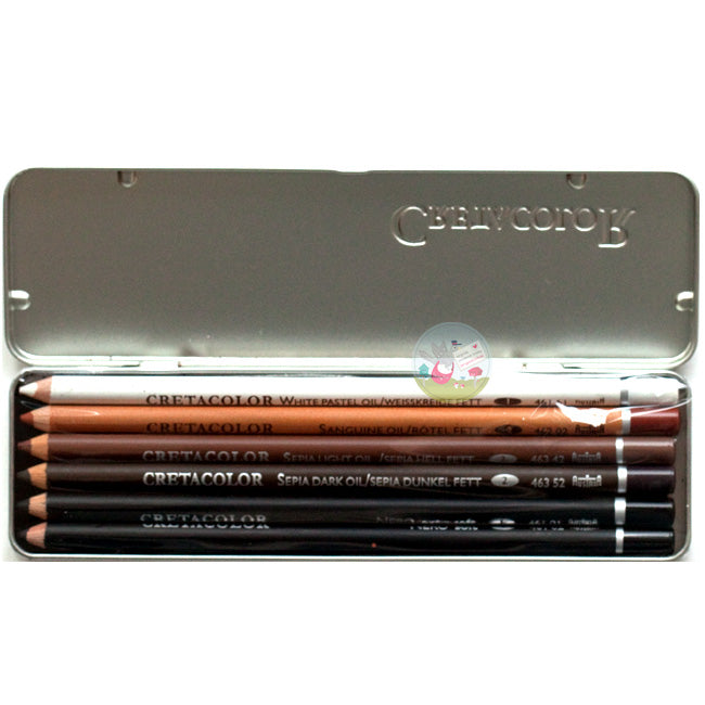 CRETACOLOR® Oil Pencil Drawing Set 6