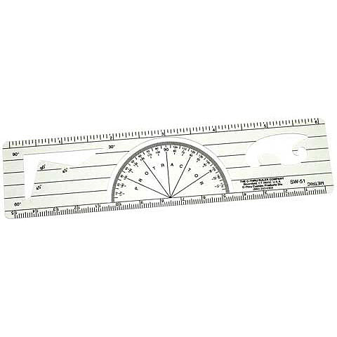 C-THRU Ruler (with protractor) - 15cm 