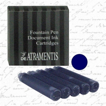DE ATRAMENTIS Permanent Document Ink - Cartridges (5 Pack) - Dark Blue