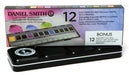 DANIEL SMITH Hand Poured Watercolour Half Pans Metal Box - 12 Colours of Inspiration