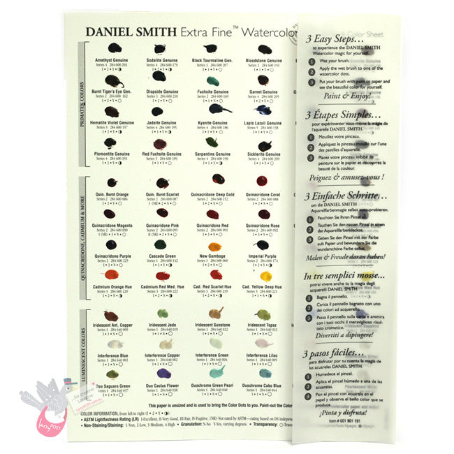 DANIEL SMITH Extra Fine Watercolour - 66 Dot Try It Card