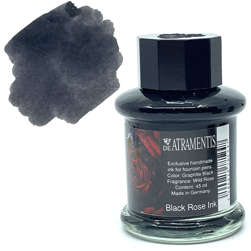 DE ATRAMENTIS Fountain Pen Ink 45mL - Black Roses Fragrance  - Dark Grey Colour