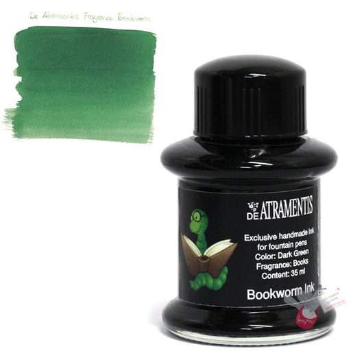 DE ATRAMENTIS Fountain Pen Ink 35mL - Bookworm Fragrance - Dark Green Colour 