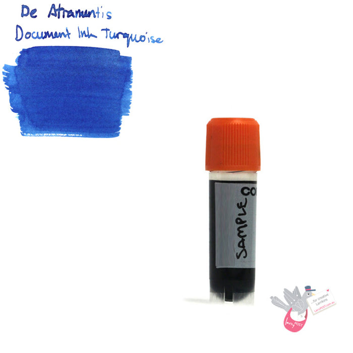DE ATRAMENTIS Permanent Document Ink - Turquoise - 2mL SAMPLE