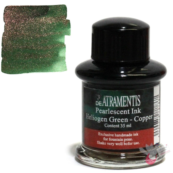 DE ATRAMENTIS Fountain Pen Ink 35mL - Pearlescent Ink  - Heliogen Green  Copper