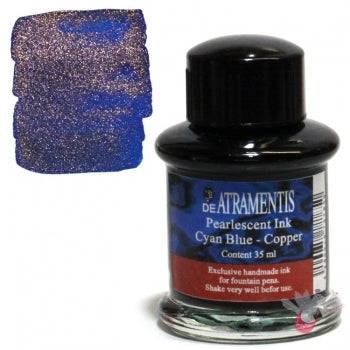 DE ATRAMENTIS Fountain Pen Ink 35mL - Pearlescent Ink  - Cyan Blue  Copper