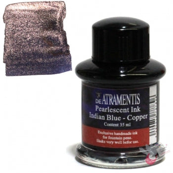 DE ATRAMENTIS Fountain Pen Ink 35mL - Pearlescent Ink  - Indian Blue  Copper
