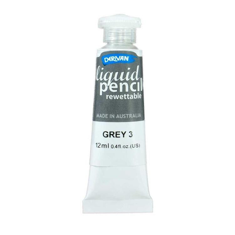 DERIVAN Liquid Pencil (Rewettable) - 12mL - Grey 3