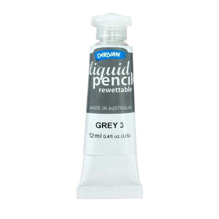 DERIVAN Liquid Pencil (Rewettable) - 12mL - Grey 3