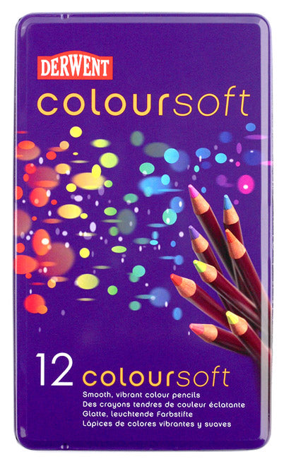 DERWENT COLOURSOFT PENCILS Tin 12 Asst