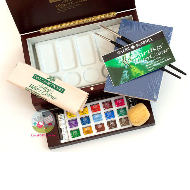 DALER-ROWNEY Artist's Quality Watercolour Pan Wooden Box Set