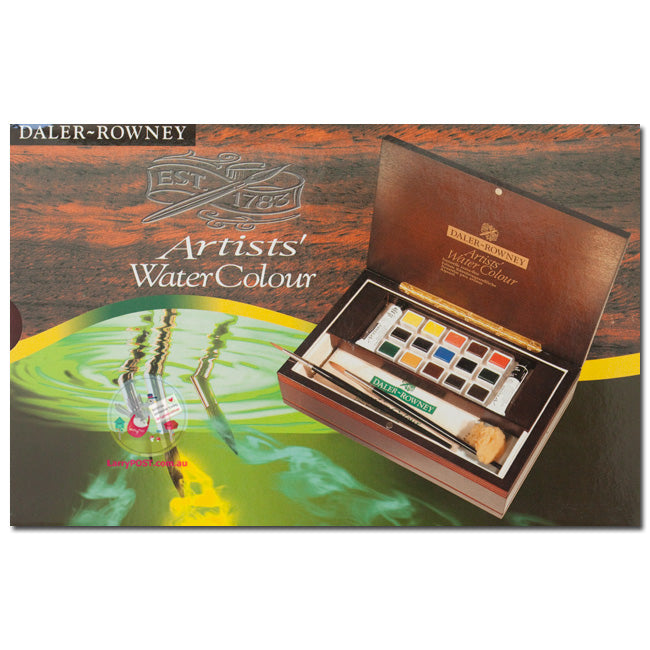 DALER-ROWNEY Watercolour Pan Wooden Box Set