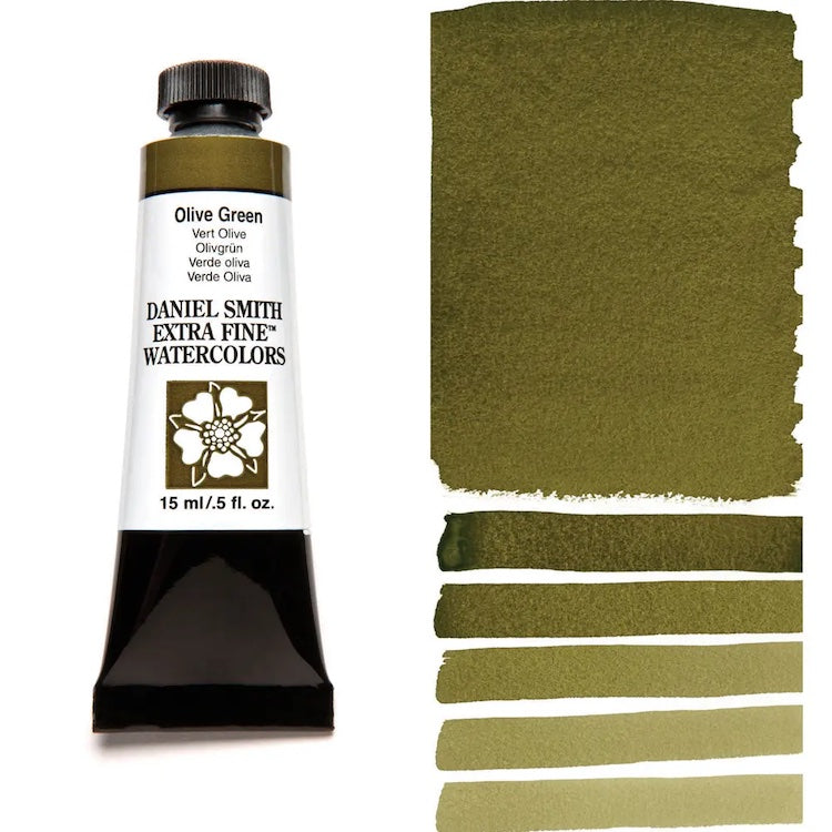DANIEL SMITH Watercolour - 15mL - Olive Green (PY97,PB29,PBr7)