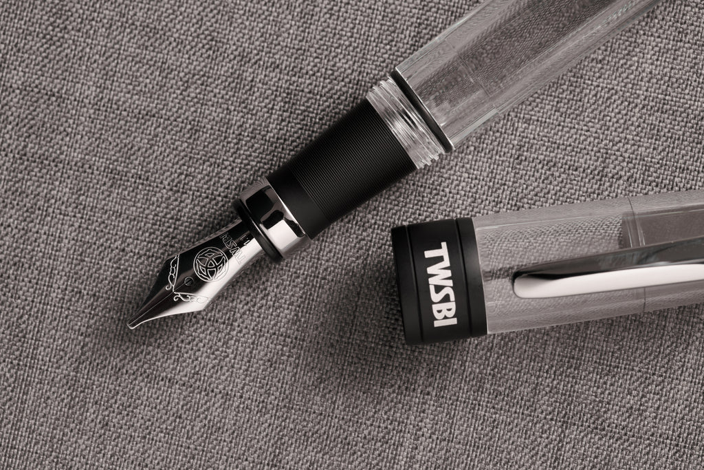 TWSBI Diamond 580ALR Black Fountain Pen - Clear body with Black trim - Medium Nib