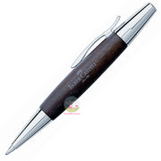 FABER-CASTELL E-Motion - Chrome and Pear Wood - Dark Brown - Twist Ball Pen