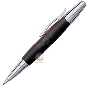 FABER-CASTELL E-Motion - Chrome and Pear Wood - Dark Brown - Twist Pencil 1.4mm
