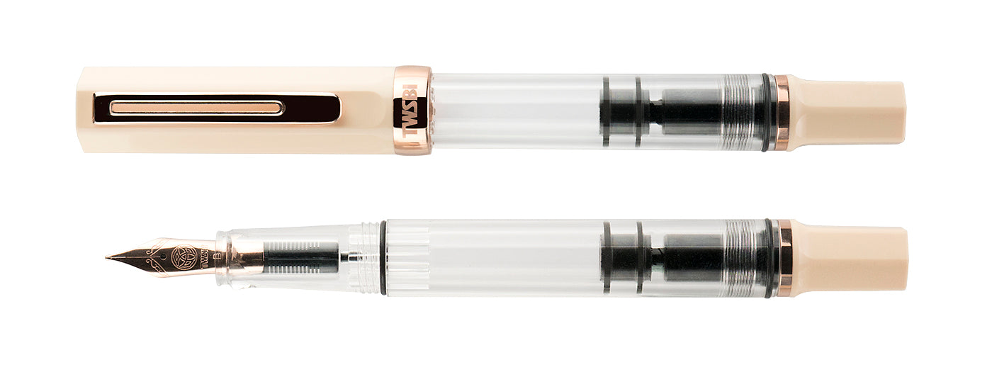 TWSBI Eco Fountain Pen - Creme with Rose Gold - 1.1mm Italic (stub) Nib
