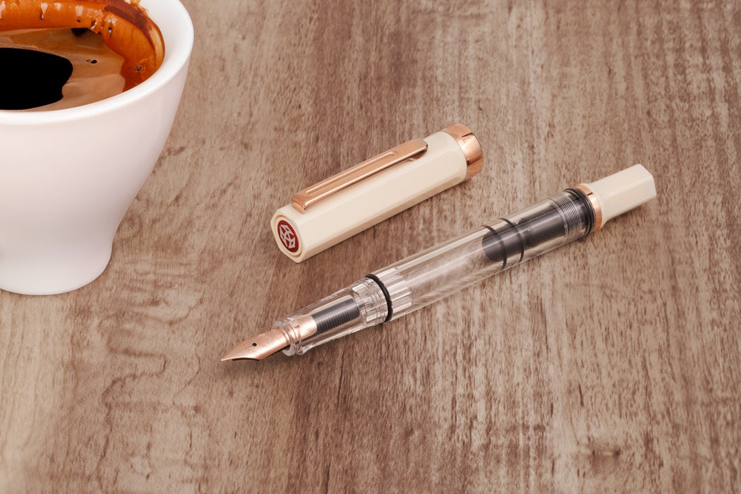 TWSBI Eco Fountain Pen - Creme with Rose Gold - 1.1mm Italic (stub) Nib