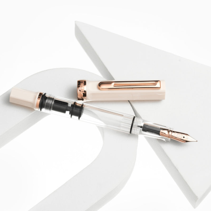 TWSBI Eco Fountain Pen - Creme with Rose Gold - Broad Nib