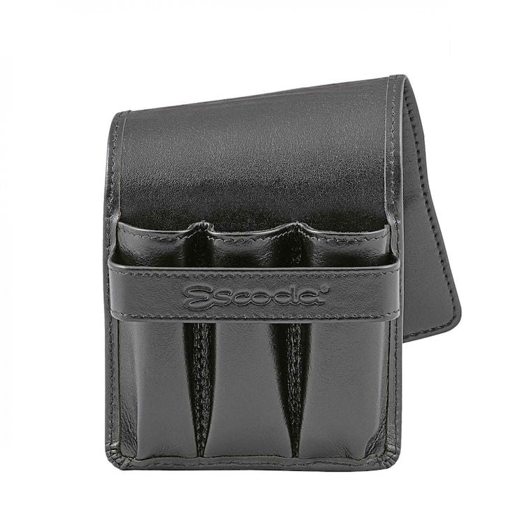 ESCODA Leather Travel Brush Case (holds 6 brushes, not included) - Black