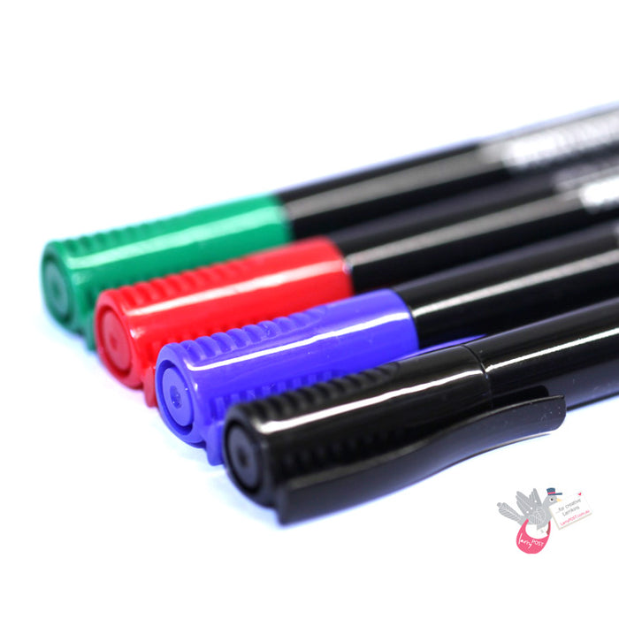 FABER-CASTELL Permanent Bullet Tip Marker - Fine - Set 4 - Basic Colours
