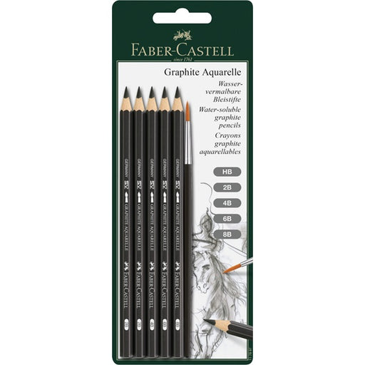 FABER-CASTELL Graphite Aquarelle - Set of 5 and Brush