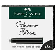 FABER-CASTELL Fountain Pen Ink Cartridge (38mm universal) - Pack 6 - Black