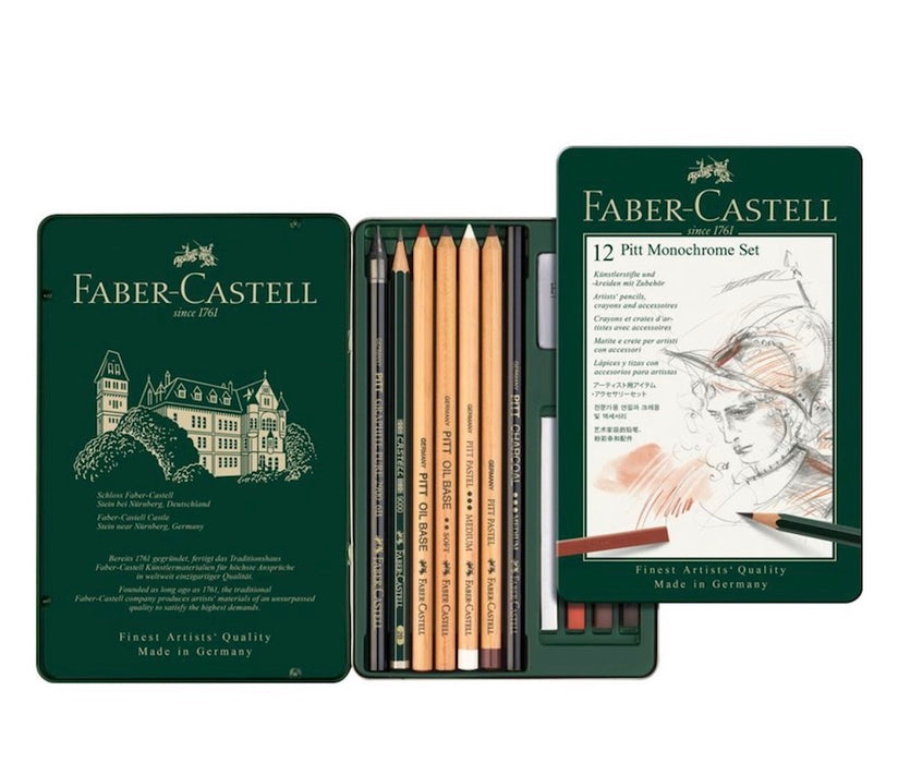 FABER-CASTELL Pitt Monochrome - Set 12